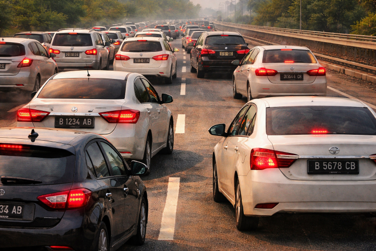 Late afternoon traffic jam